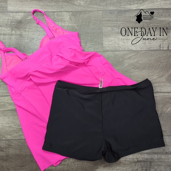 Aqua Eve Plus Size Cross Front Boyshort Tankini Swimsuit Size 20W - Picture 5 of 5